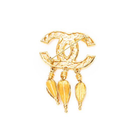 Brooch CC Fretwork Fringe Brooch Gold Gold Plated