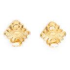 Pendientes CC Diamond Clip On Dorados Bañados en Oro
