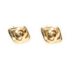 Earrings CC Diamond-shaped Clip On Earrings Gold Gold Plated
