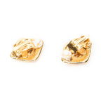 Earrings CC Diamond-shaped Clip On Earrings Gold Gold Plated