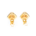 Earrings CC Diamond-shaped Clip On Earrings Gold Gold Plated