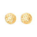 Pendientes CC Redondos con Clip Dorados Bañados en Oro