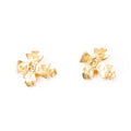 Pendientes CC con clip, dorados, chapados en oro