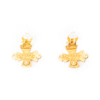 Pendientes CC con clip, dorados, chapados en oro