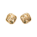 Pendientes CC con forma de diamante de clip dorados bañados en oro