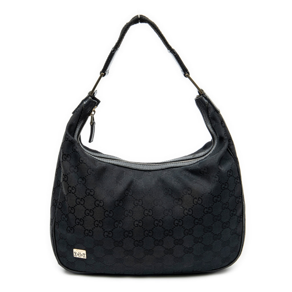 Shoulder Bag Medium Pop Hobo Black Monogrammed Canvas