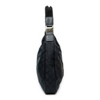 Sac à bandoulière moyen Pop Hobo en toile monogrammée noire