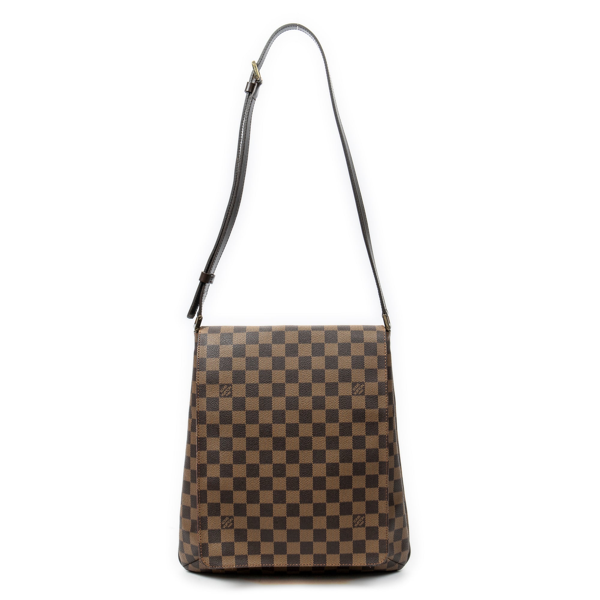 Bolso de Hombro Musette Marrón Damier Ebene