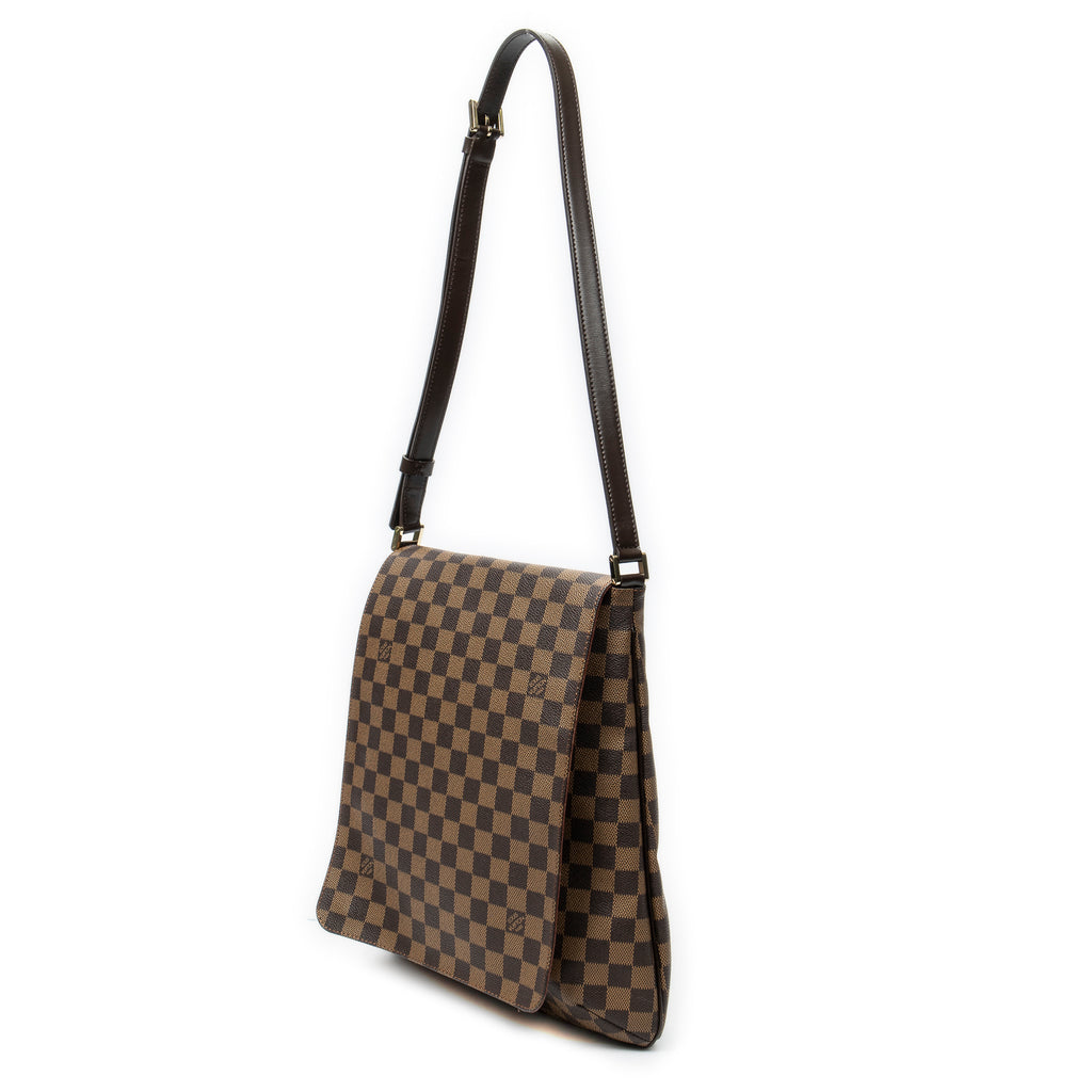 Bolso de Hombro Musette Marrón Damier Ebene