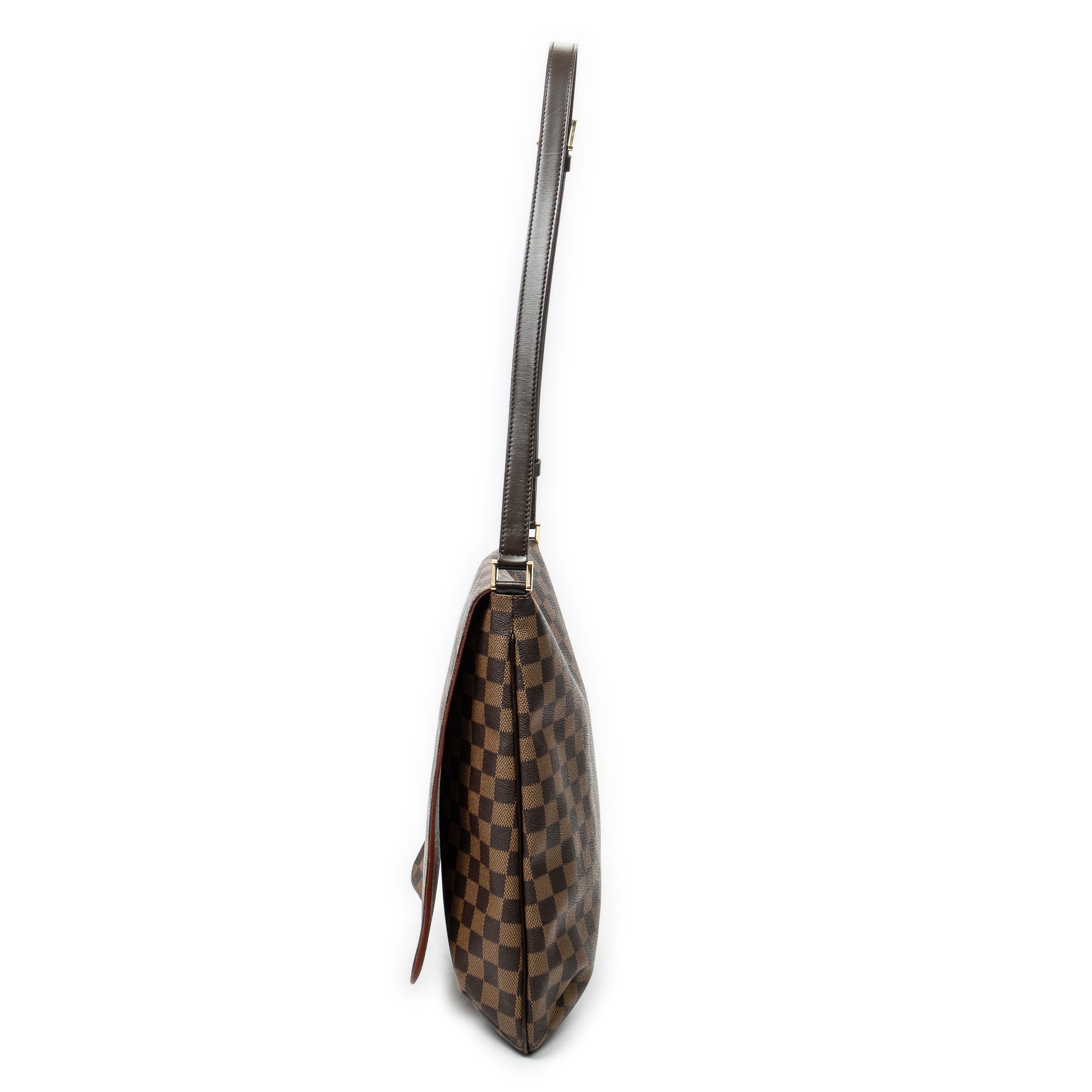 Bolso de Hombro Musette Marrón Damier Ebene