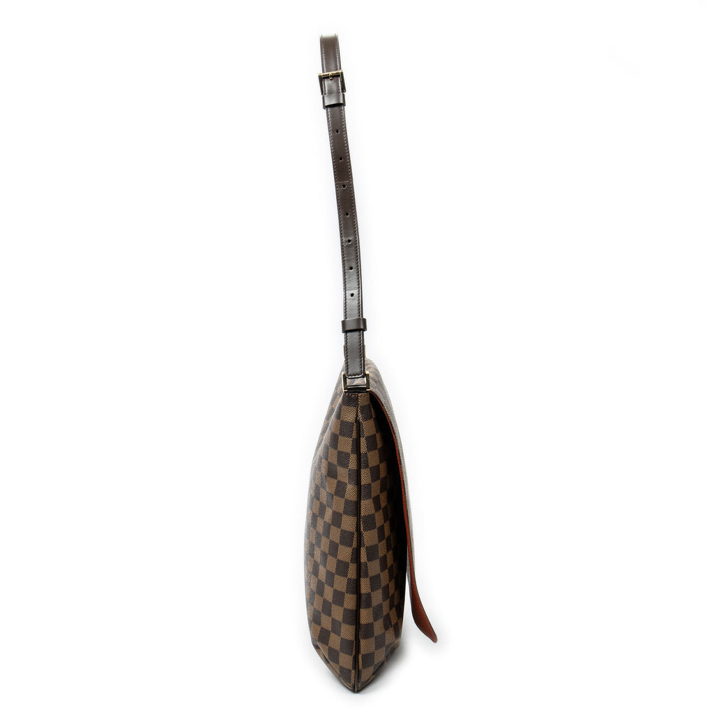 Bolso de Hombro Musette Marrón Damier Ebene