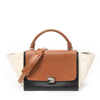 Shoulder Bag Micro Luggage Brown Calfskin Leather