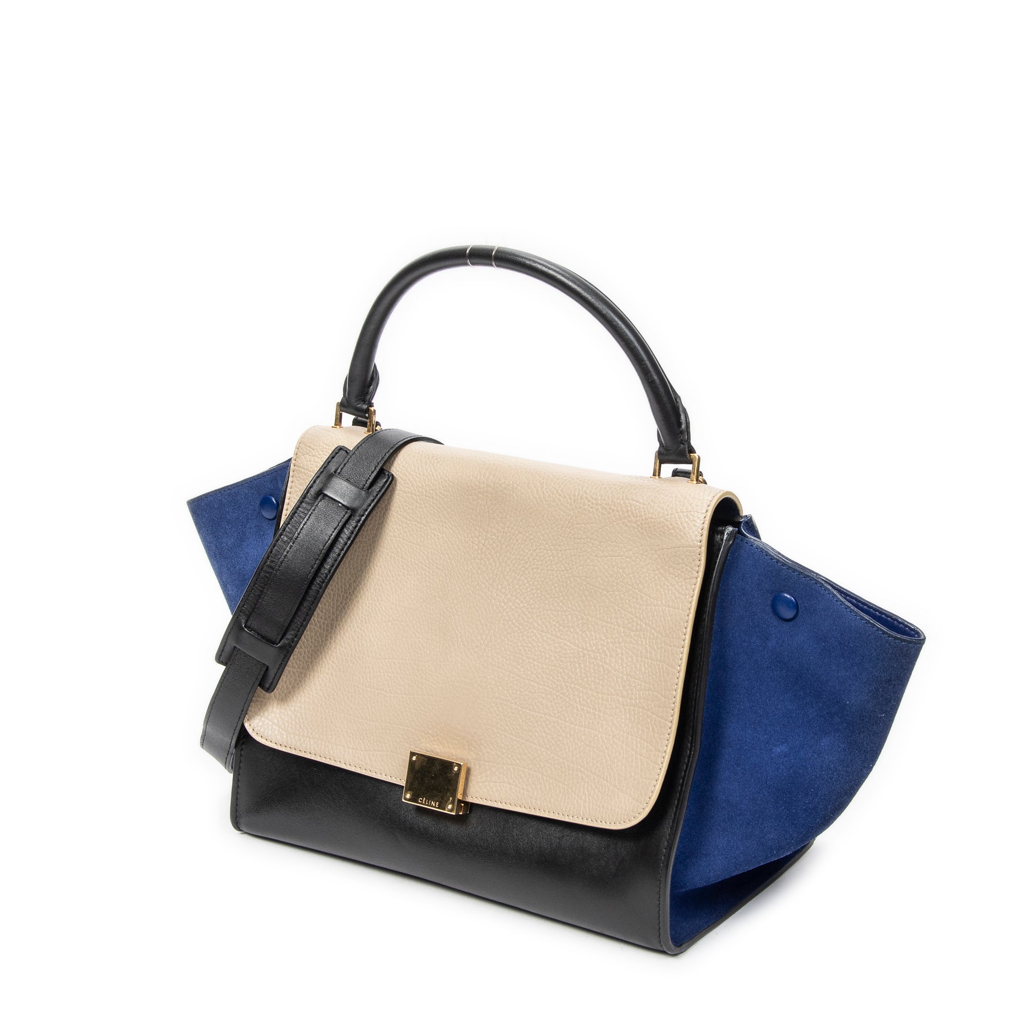 Shoulder Bag Mini Luggage Black Calfskin Leather