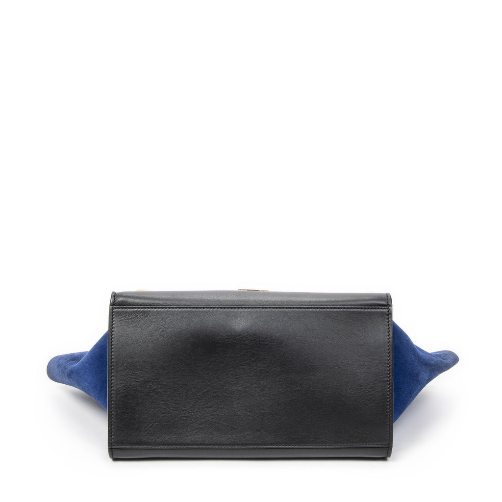 Shoulder Bag Mini Luggage Black Calfskin Leather