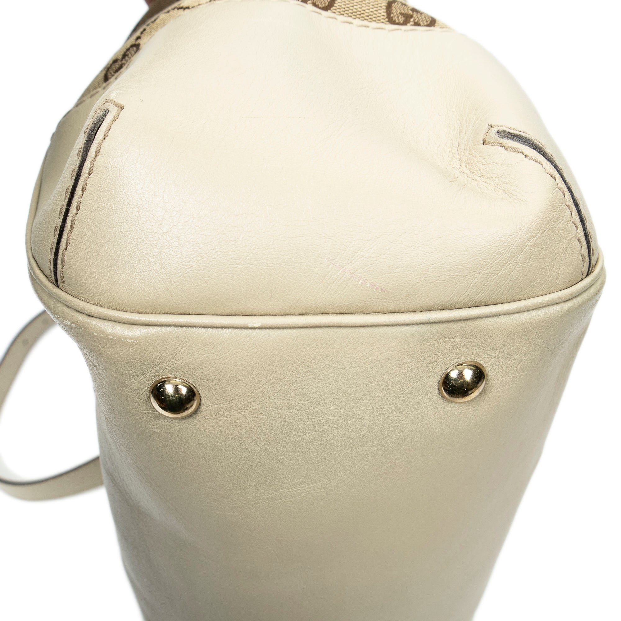 Shoulder Bag Large Web Mayfair Top Handle Beige Monogrammed Canvas