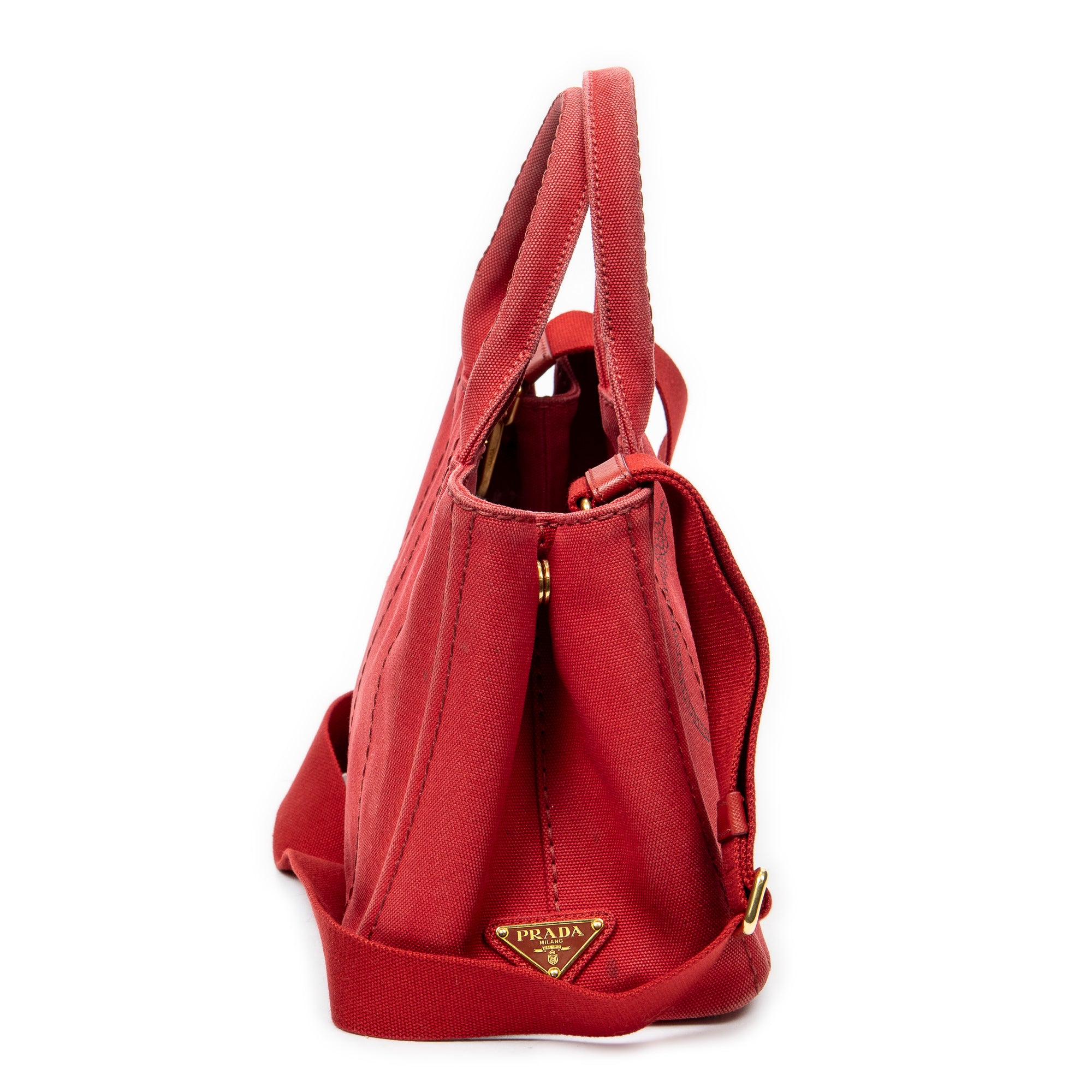 Bolso de hombro pequeño Canapa Tote de lona Canapa roja