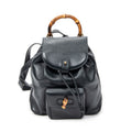 Backpack Mini Bamboo Backpack Navy Calfskin Leather