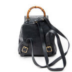 Backpack Mini Bamboo Backpack Navy Calfskin Leather