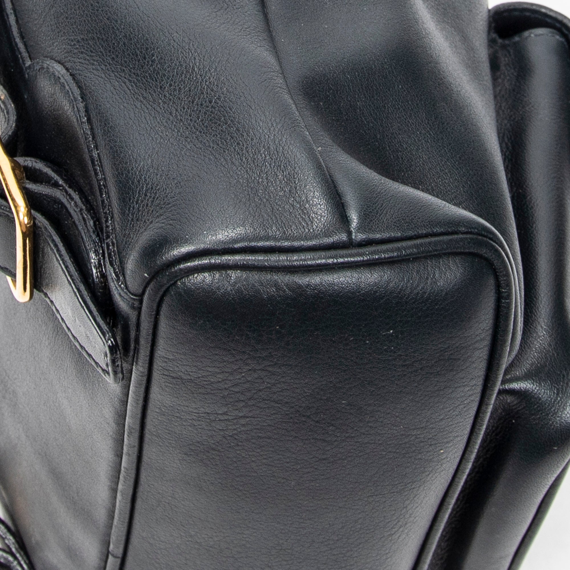 Backpack Mini Bamboo Backpack Navy Calfskin Leather