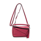 Shoulder Bag Mini Puzzle Bag Raspberry Pink Calfskin Leather