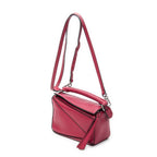 Shoulder Bag Mini Puzzle Bag Raspberry Pink Calfskin Leather
