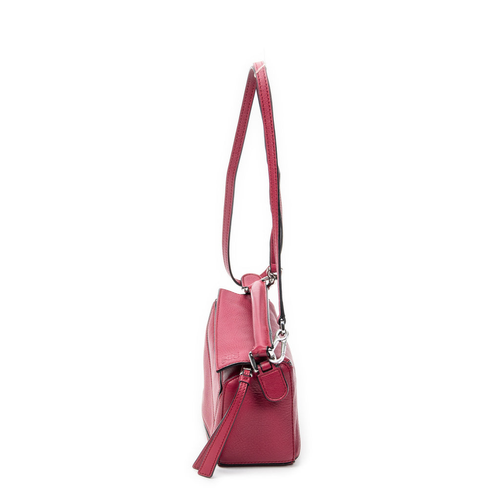 Shoulder Bag Mini Puzzle Bag Raspberry Pink Calfskin Leather