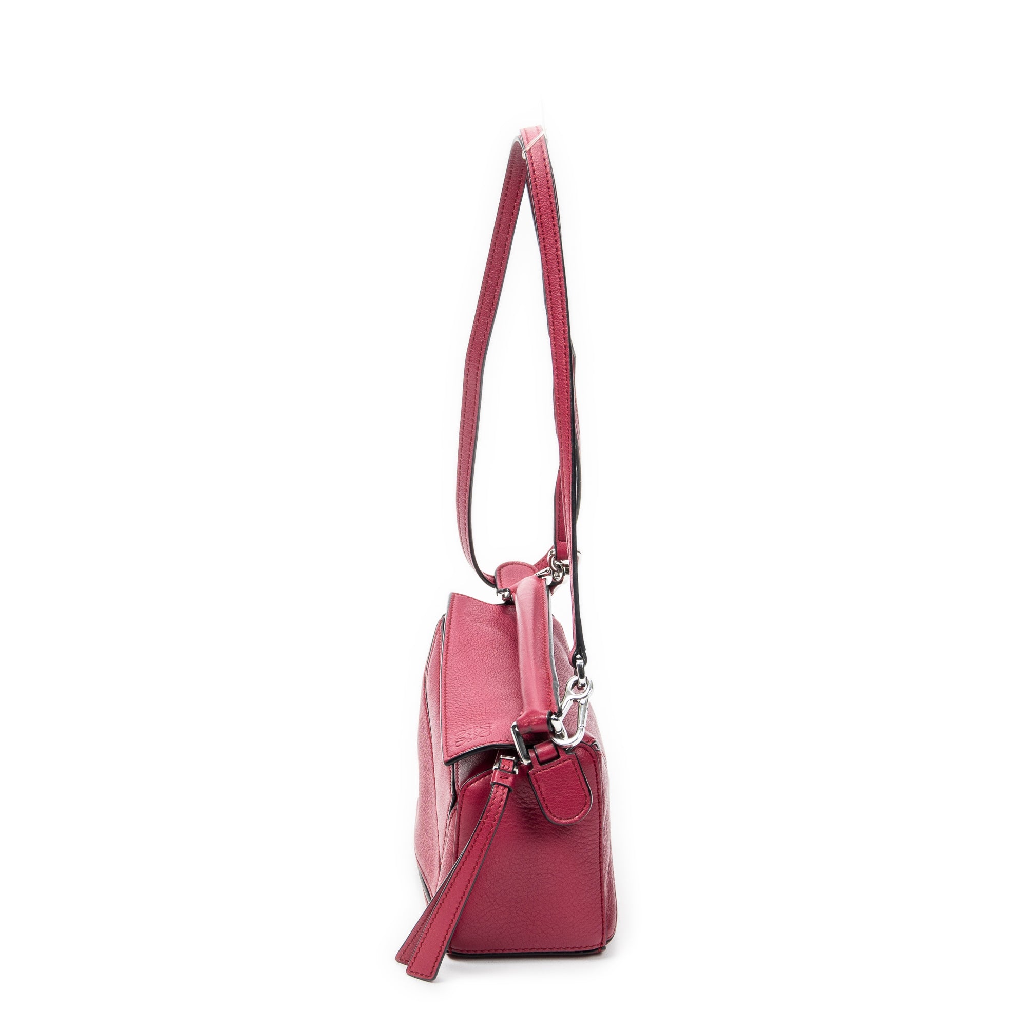Shoulder Bag Mini Puzzle Bag Raspberry Pink Calfskin Leather