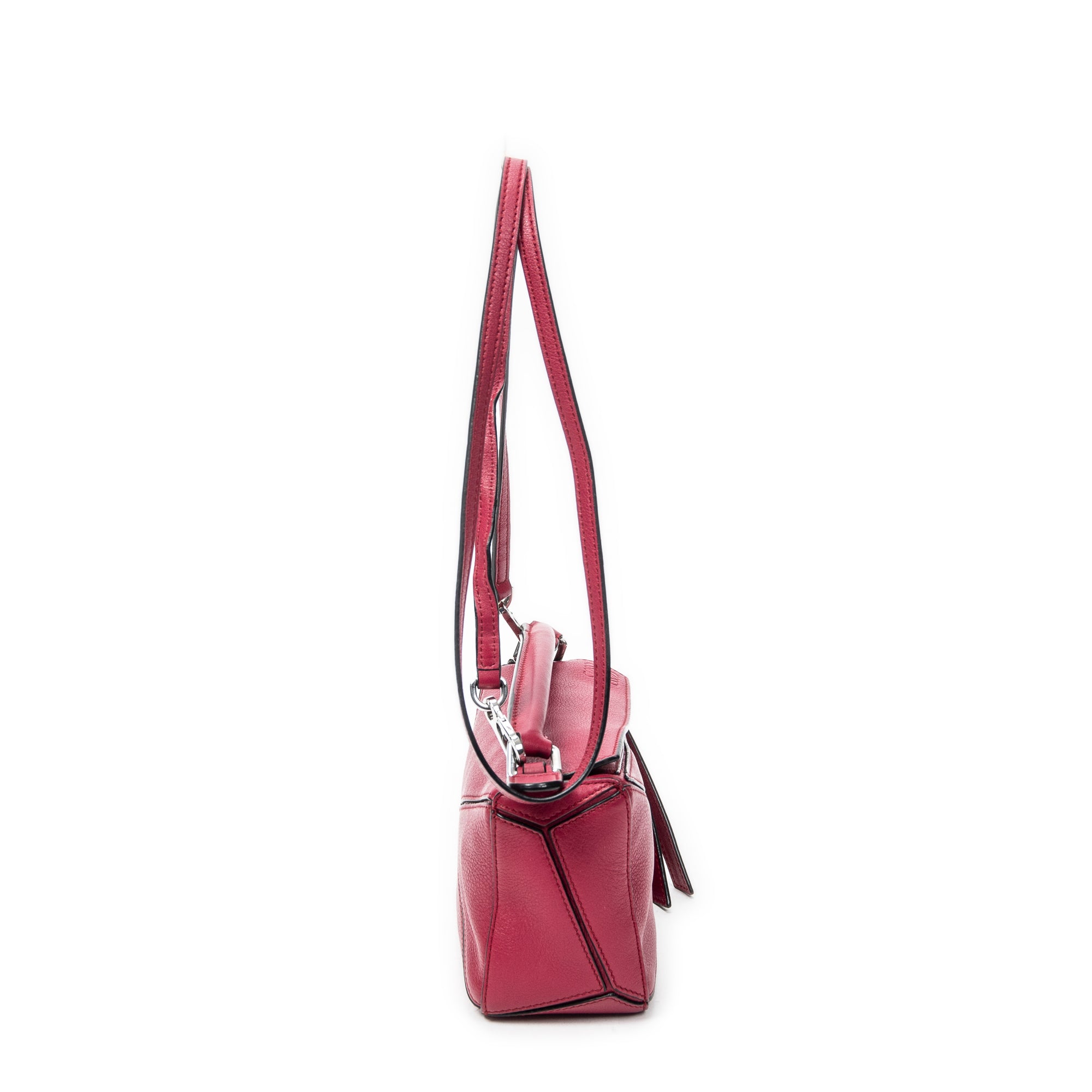 Shoulder Bag Mini Puzzle Bag Raspberry Pink Calfskin Leather