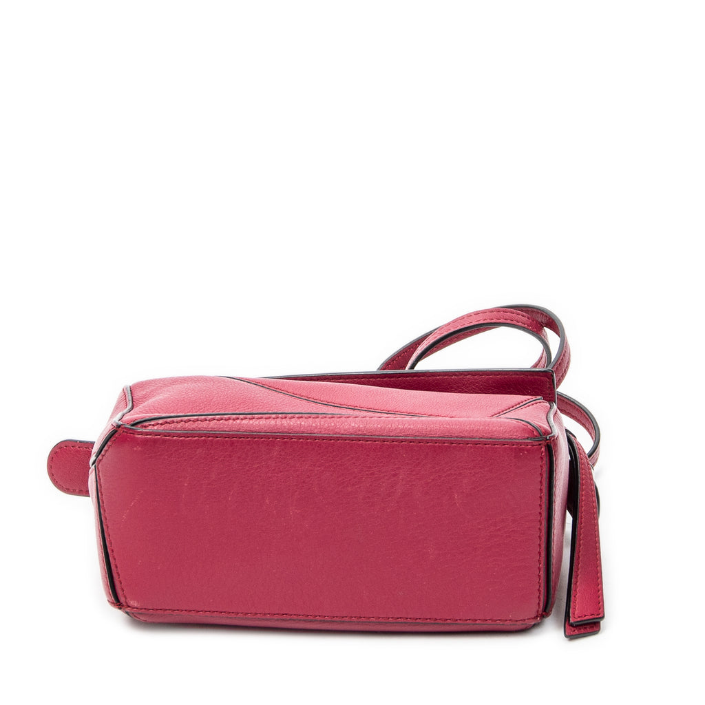 Shoulder Bag Mini Puzzle Bag Raspberry Pink Calfskin Leather
