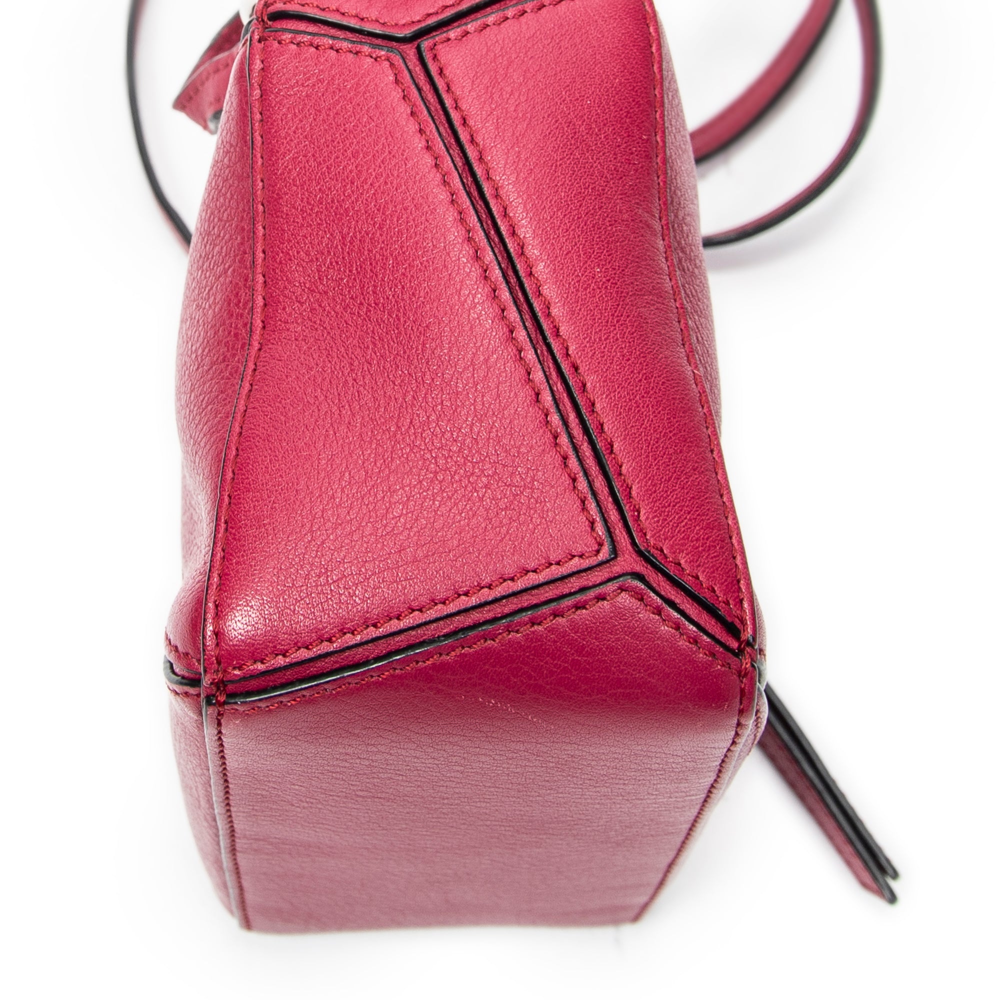 Shoulder Bag Mini Puzzle Bag Raspberry Pink Calfskin Leather