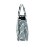 Shoulder Bag Medium Hardware Tote Light Blue Scribble Print Denim Canvas