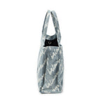 Shoulder Bag Medium Hardware Tote Light Blue Scribble Print Denim Canvas