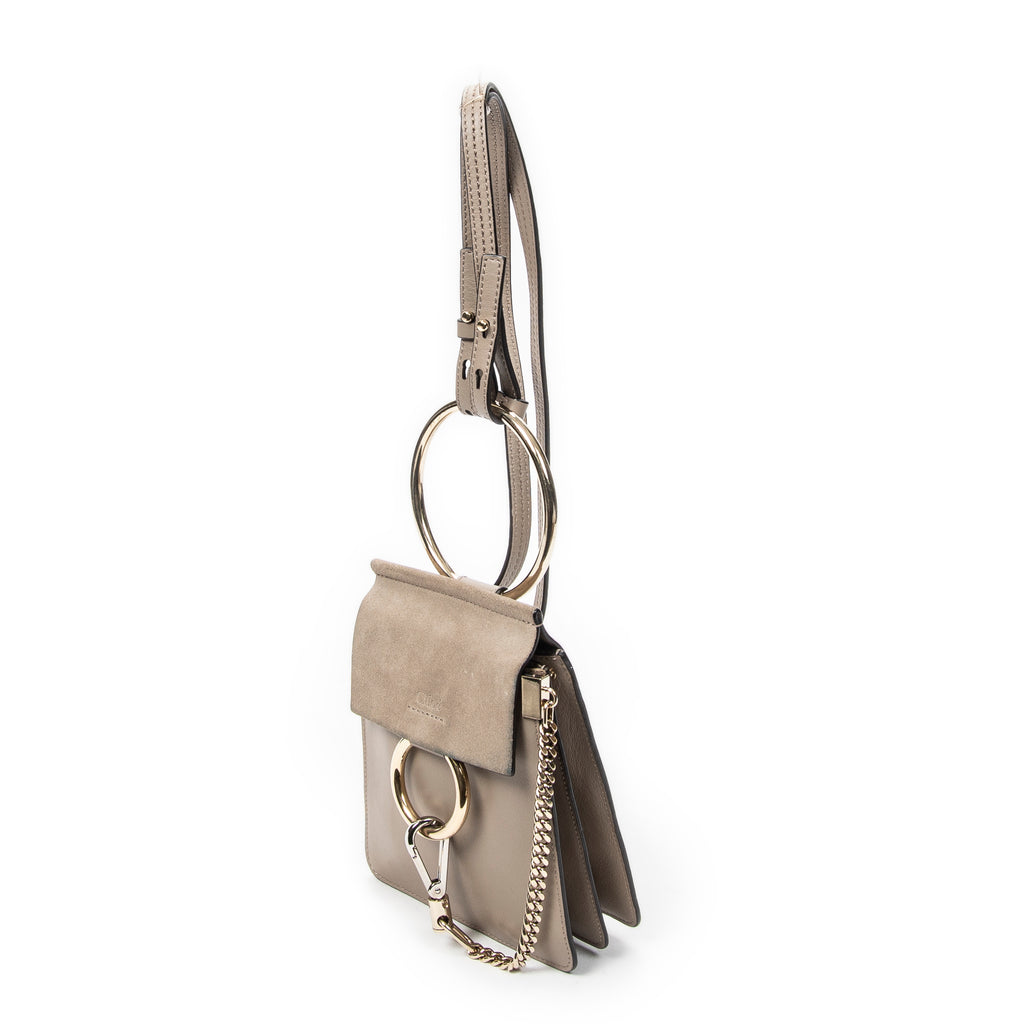 Shoulder Bag Small Faye Bracelet Bag Taupe Calfskin Leather