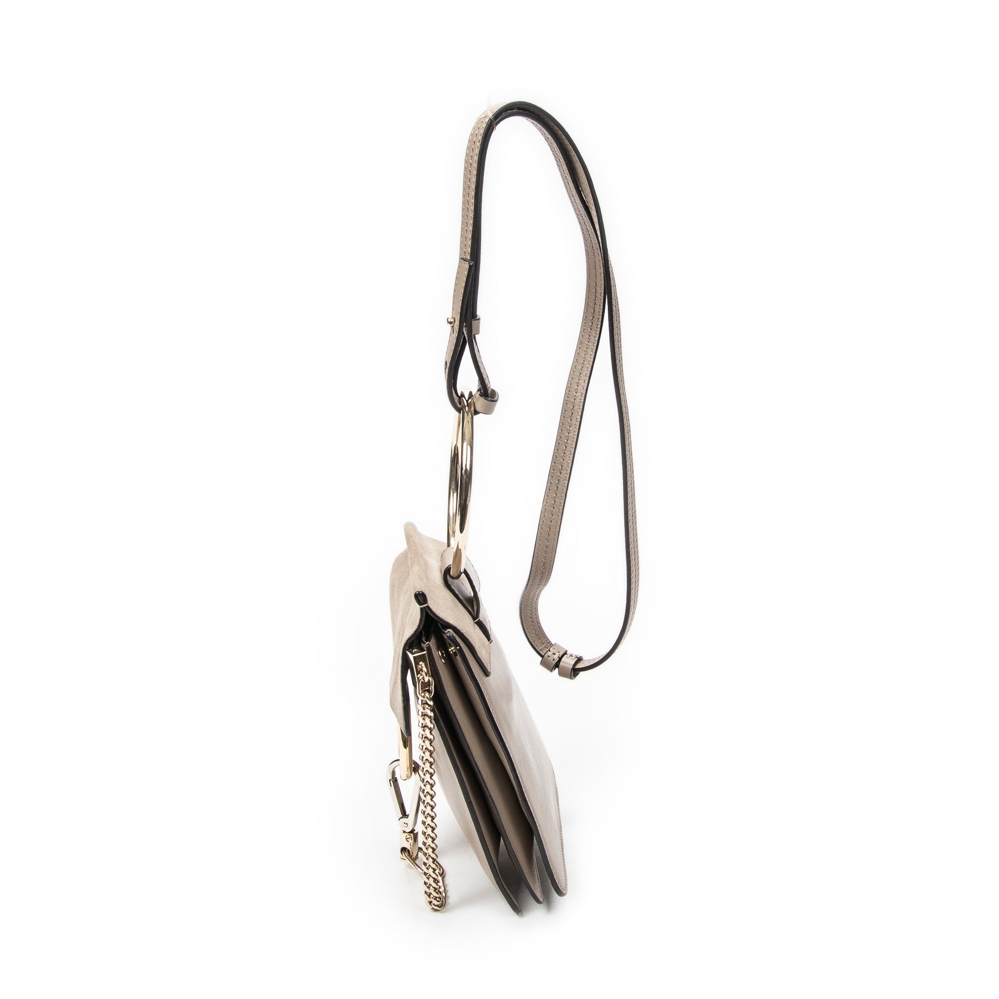 Shoulder Bag Small Faye Bracelet Bag Taupe Calfskin Leather