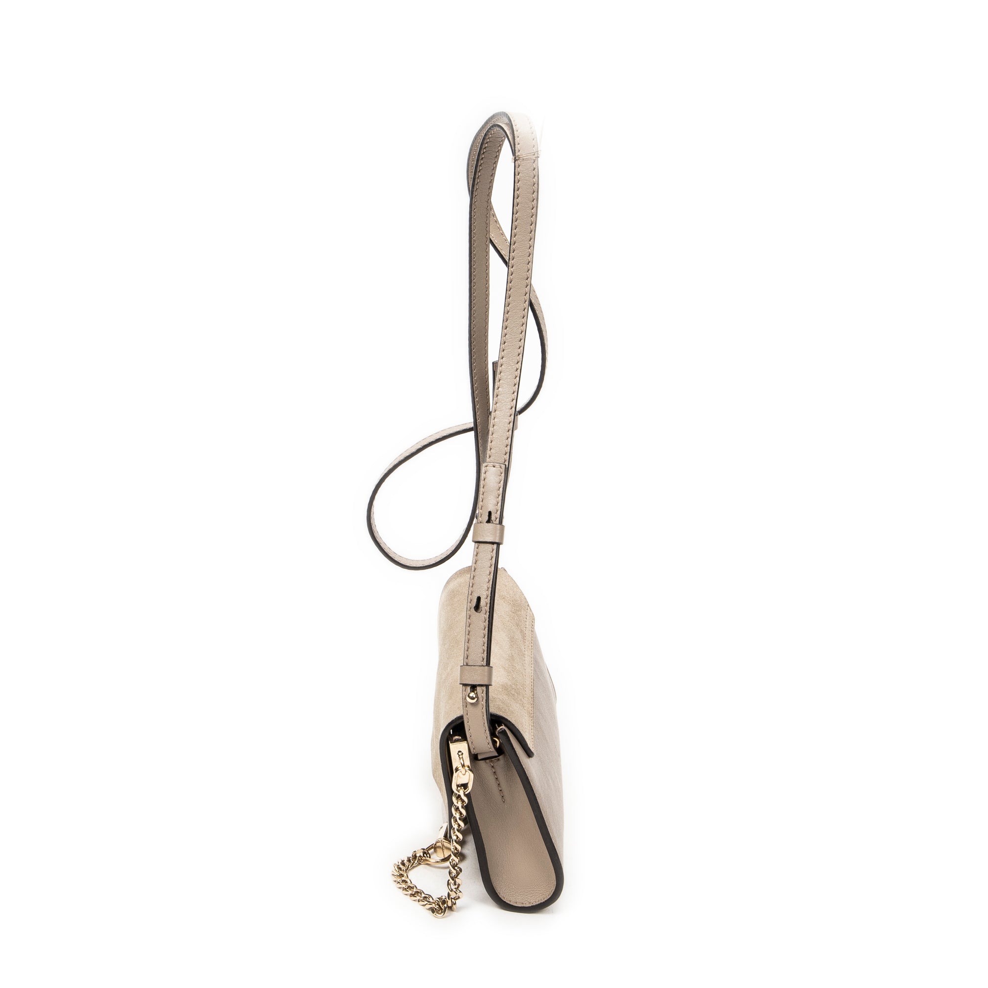 Shoulder Bag Mini Faye Taupe Calfskin Leather
