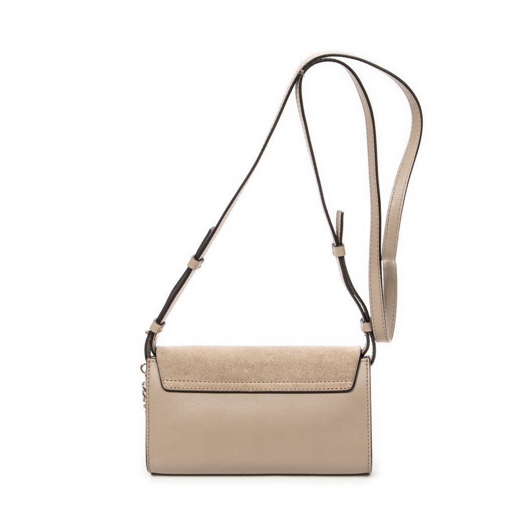 Shoulder Bag Mini Faye Taupe Calfskin Leather
