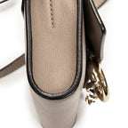 Shoulder Bag Mini Faye Taupe Calfskin Leather