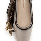 Shoulder Bag Mini Faye Taupe Calfskin Leather