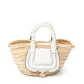 Shoulder Bag Mini Marcie Basket Natural Woven Raffia Canvas