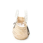 Shoulder Bag Mini Marcie Basket Natural Woven Raffia Canvas