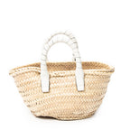 Shoulder Bag Mini Marcie Basket Natural Woven Raffia Canvas