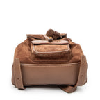 Backpack Mini Bamboo Backpack Brown Suede Leather