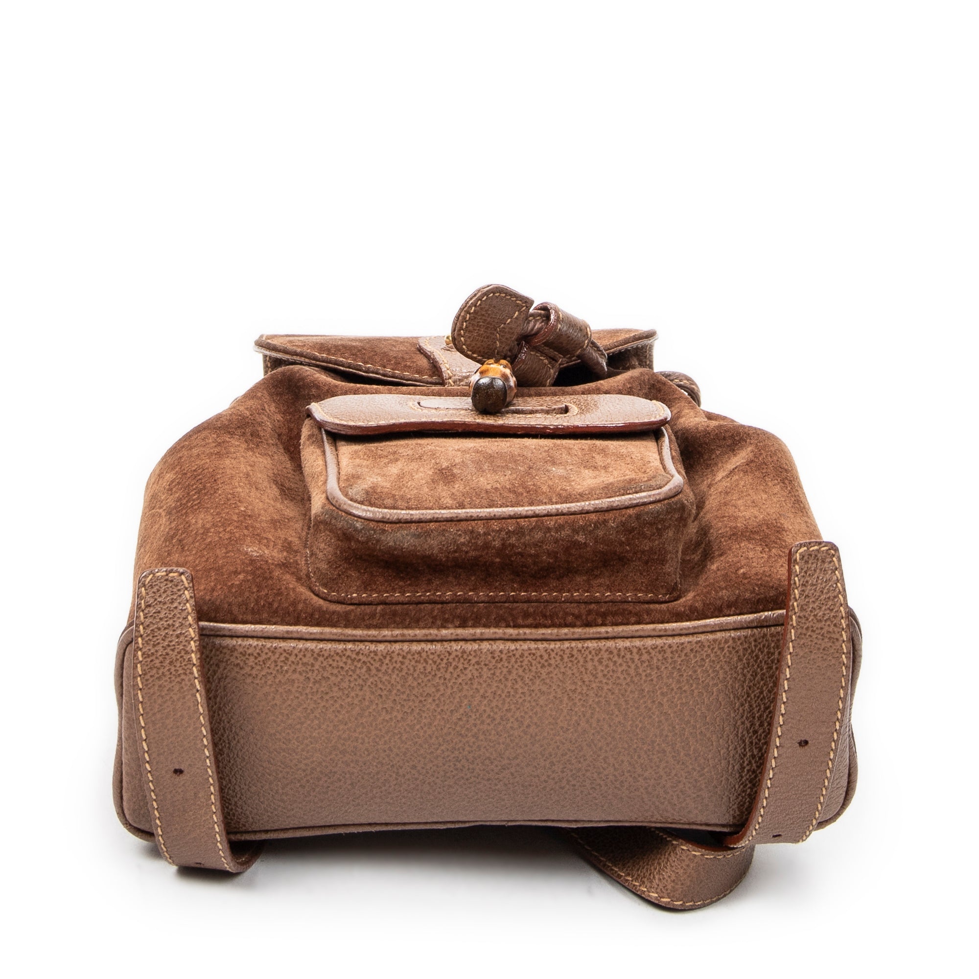 Backpack Mini Bamboo Backpack Brown Suede Leather