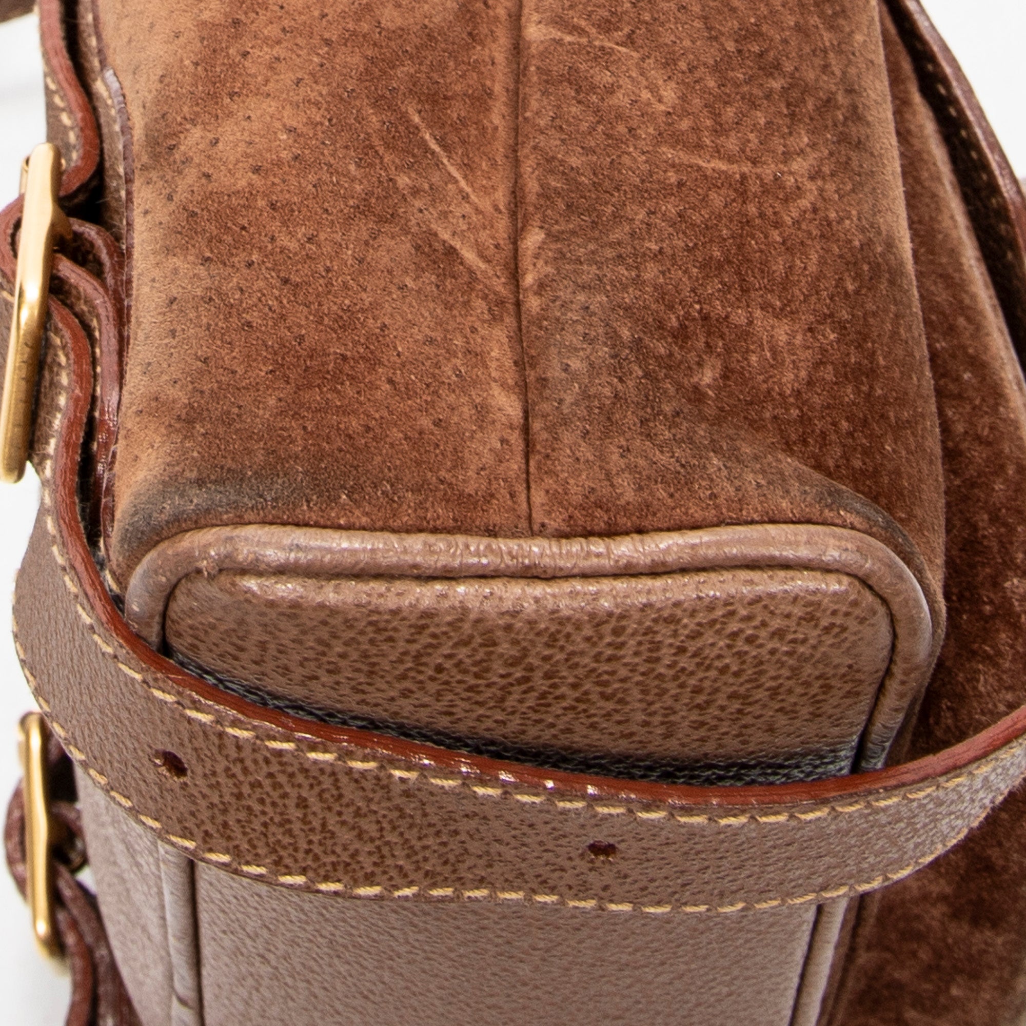 Backpack Mini Bamboo Backpack Brown Suede Leather