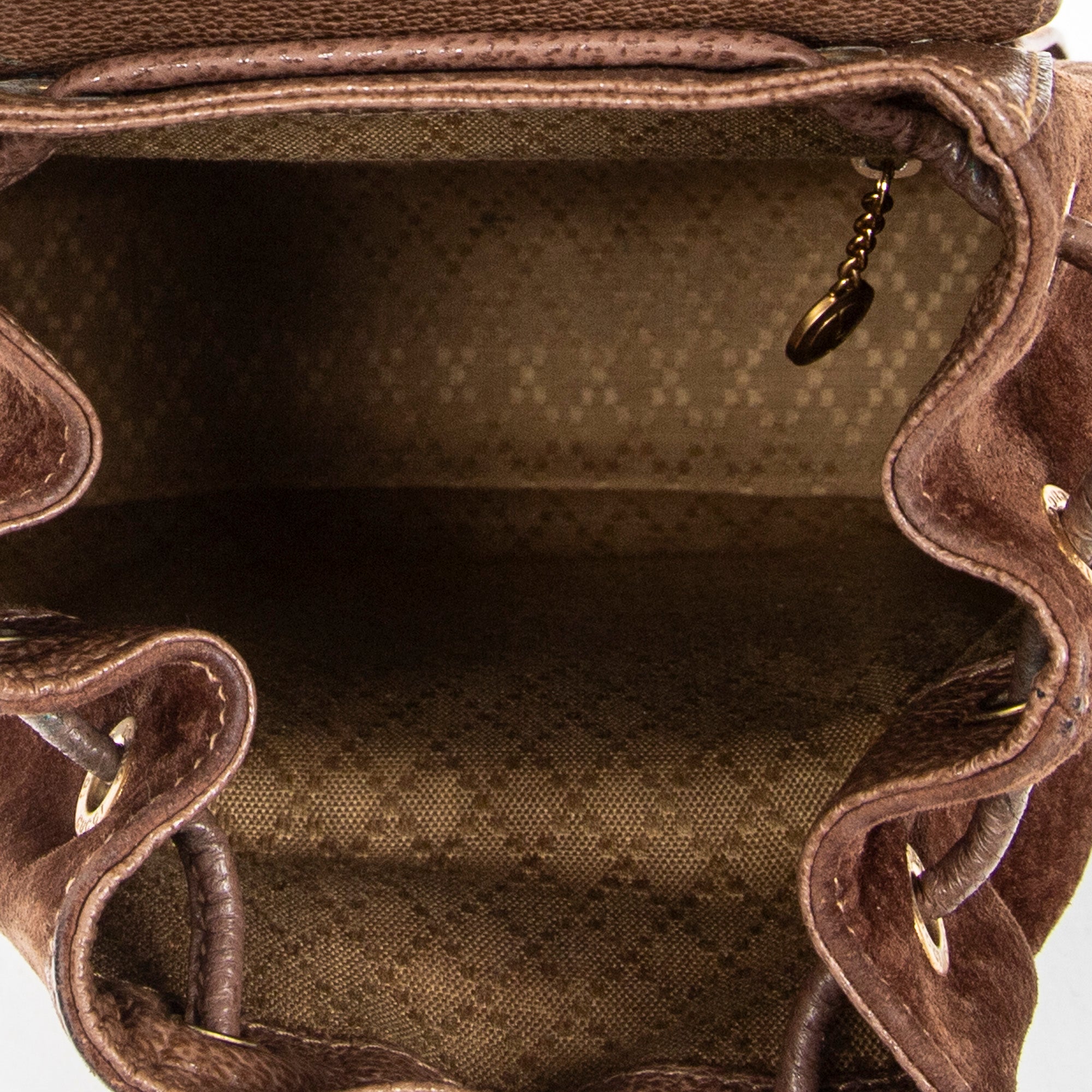 Backpack Mini Bamboo Backpack Brown Suede Leather