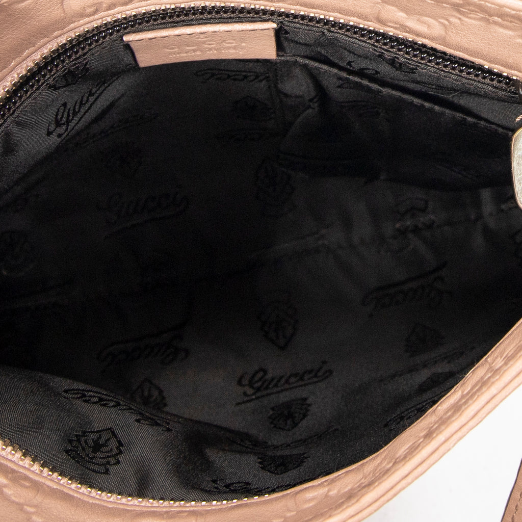 Shoulder Bag Small Flat Messenger Light Brown Guccissima Leather