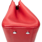 Shoulder Bag Small Cabas Rive Gauche Red Grained Calfskin Leather