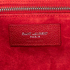 Shoulder Bag Small Cabas Rive Gauche Red Grained Calfskin Leather