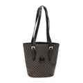 Shoulder Bag Bucket Tote Black Macadam Coated Canvas
