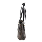 Shoulder Bag Bucket Tote Black Macadam Coated Canvas
